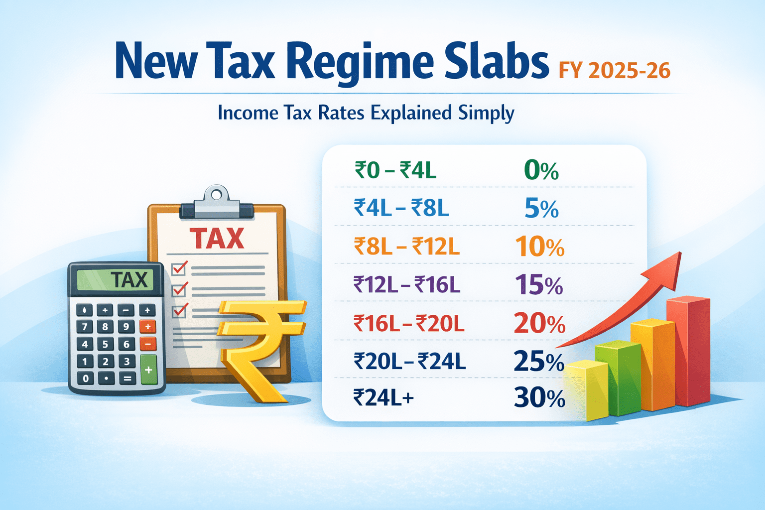 What are the new tax regime slabs for FY 25 26?